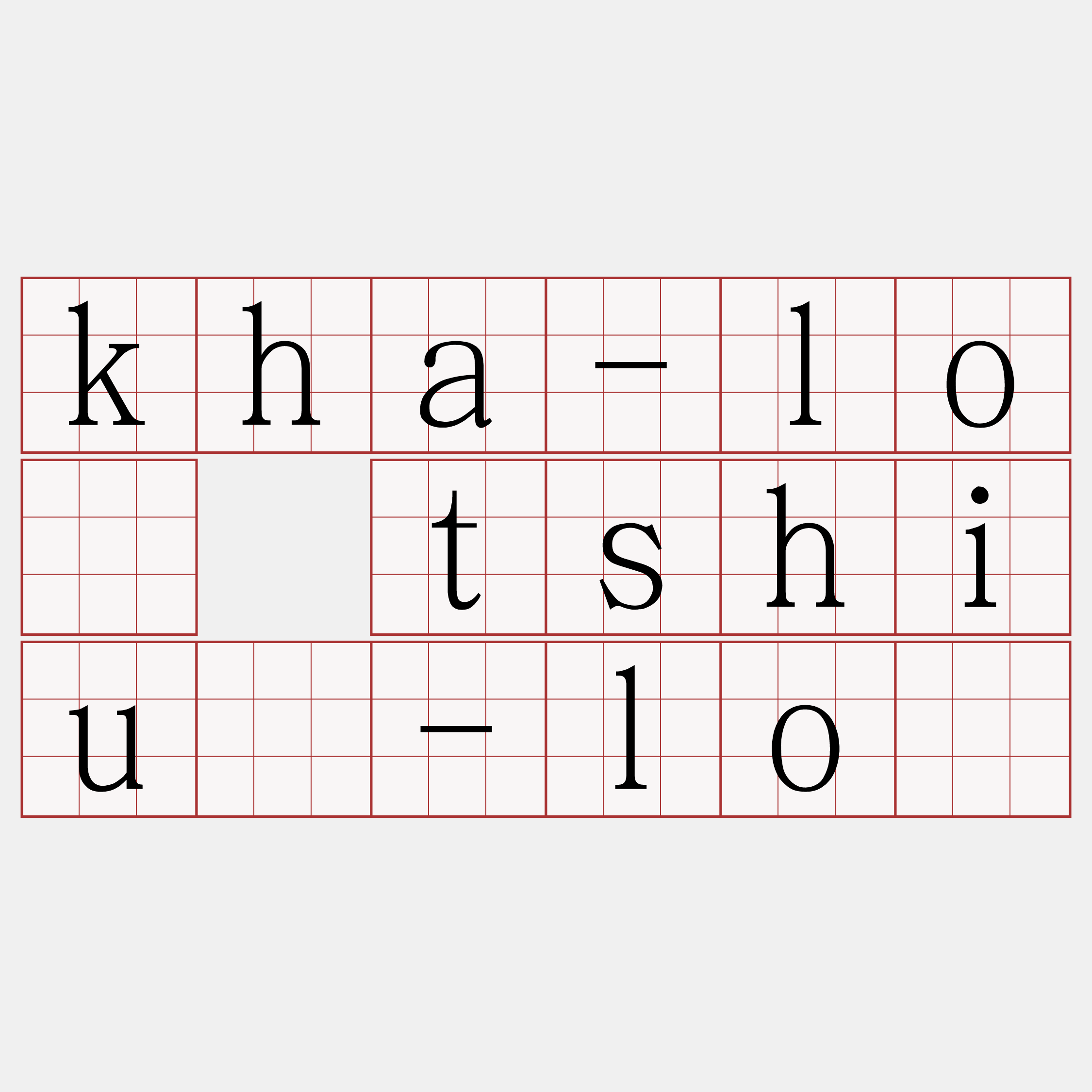 kha-lò tshiú-lò